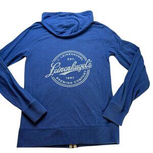Leinenkugel Brewing Company Full Zip Jacket Hoodie. Blue. Size Men's Small.
